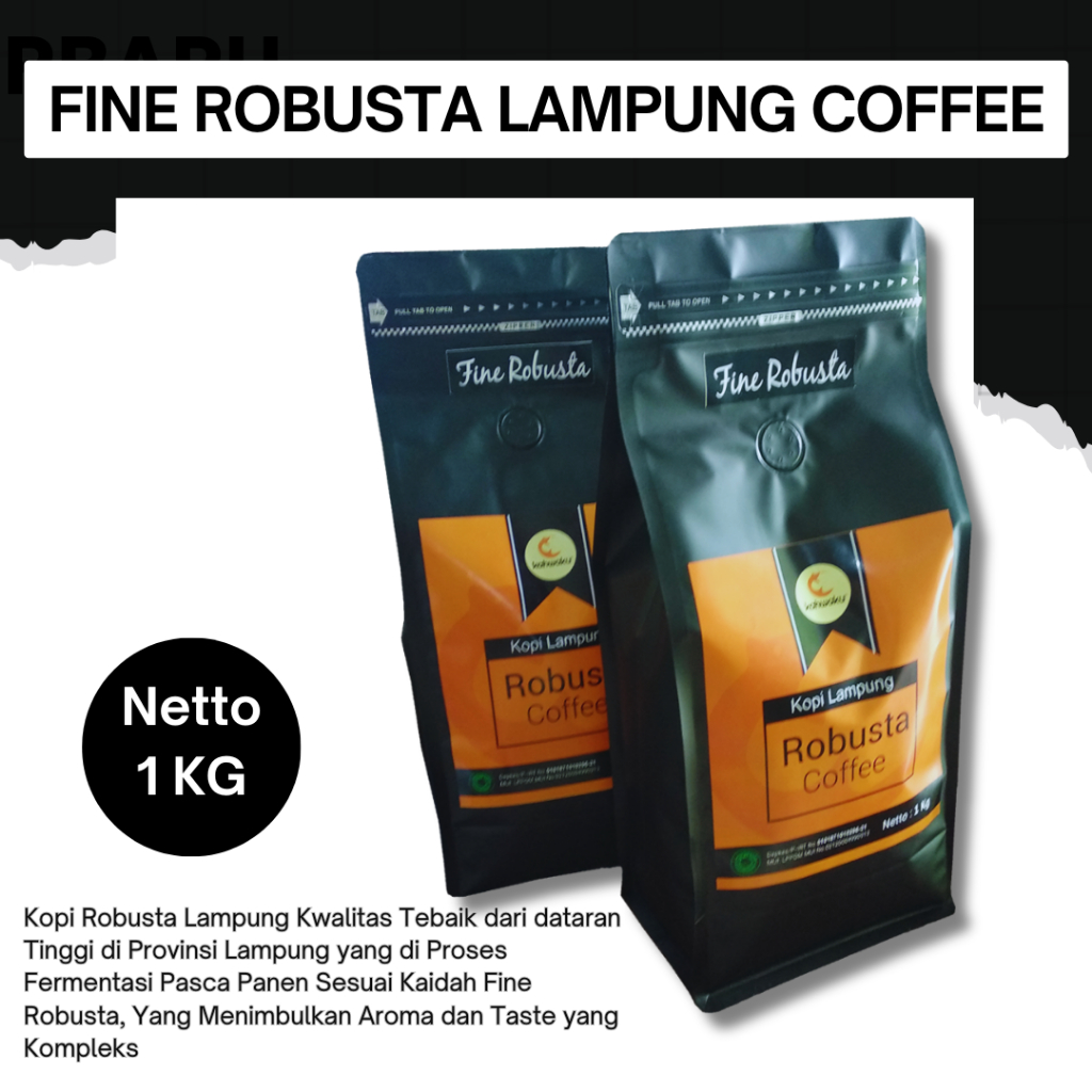 

Kopi Robusta Lampung Premium KAHWAKU - Bubuk & Biji Sangrai 1Kg, Rasa Otentik & Kualitas Fine Coffee