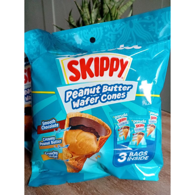 

Garuda Skippy Peanut Butter wafer cones isi 3 pcs