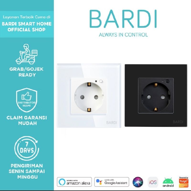 BARDI Official Smart Wall Socket EU Wifi for smart home - Colokan Listrik Garansi Resmi Bardi 1 Thn