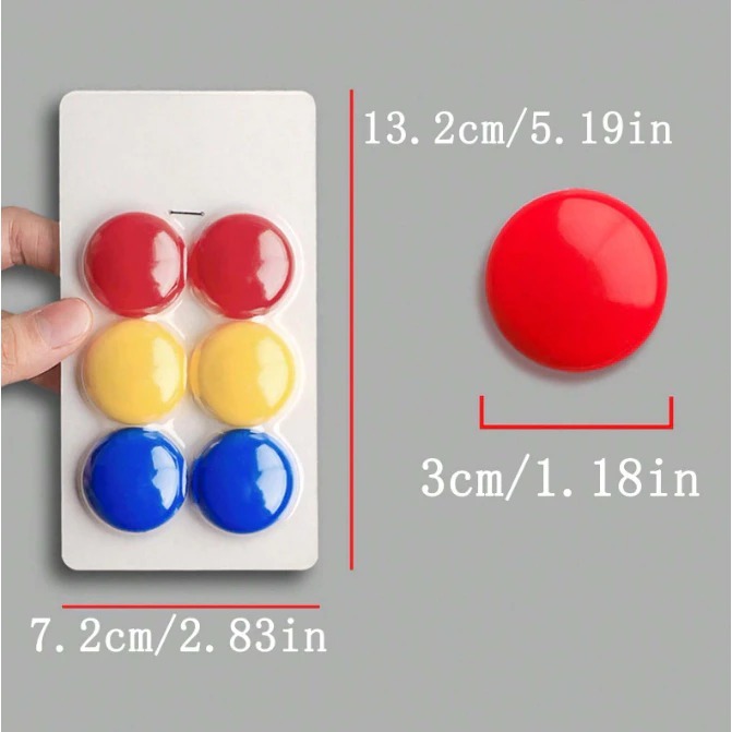 

6pcs/set Magnet Papan Tulis Warna Warni Uk 30mm