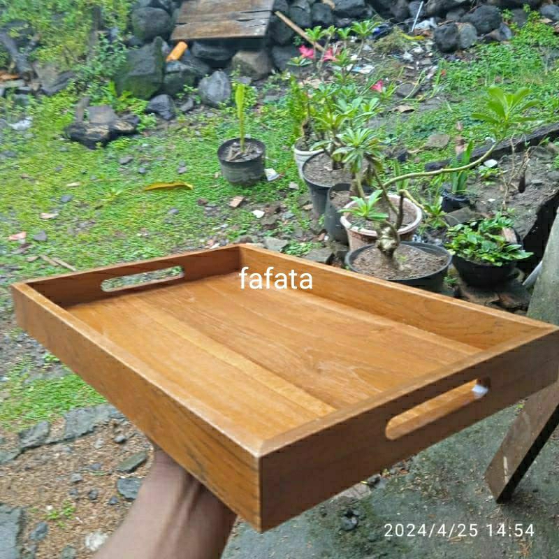 nampan kayu baky kayu jati asli