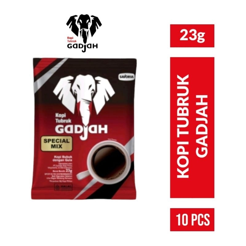 

GADJAH Kopi Tubruk Special Mix 10x23gr / Kopi Tubruk Gadjah Special Mix Renceng 10 pcs