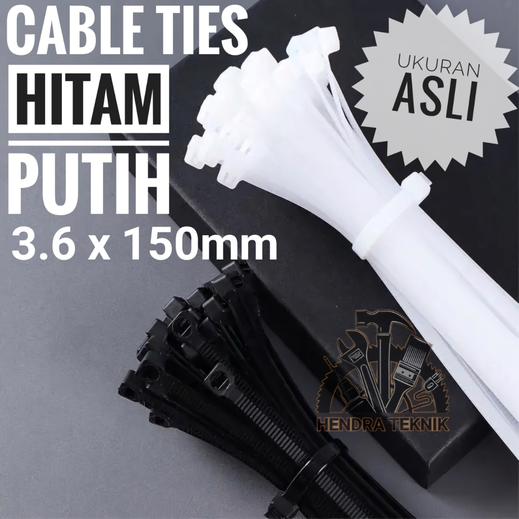 

ASLI LEBAR CABLE TIES 150MM x 3,5MM NYLON TALI PENGIKAT PLASTIK KABEL TIS 15cm per 100pc