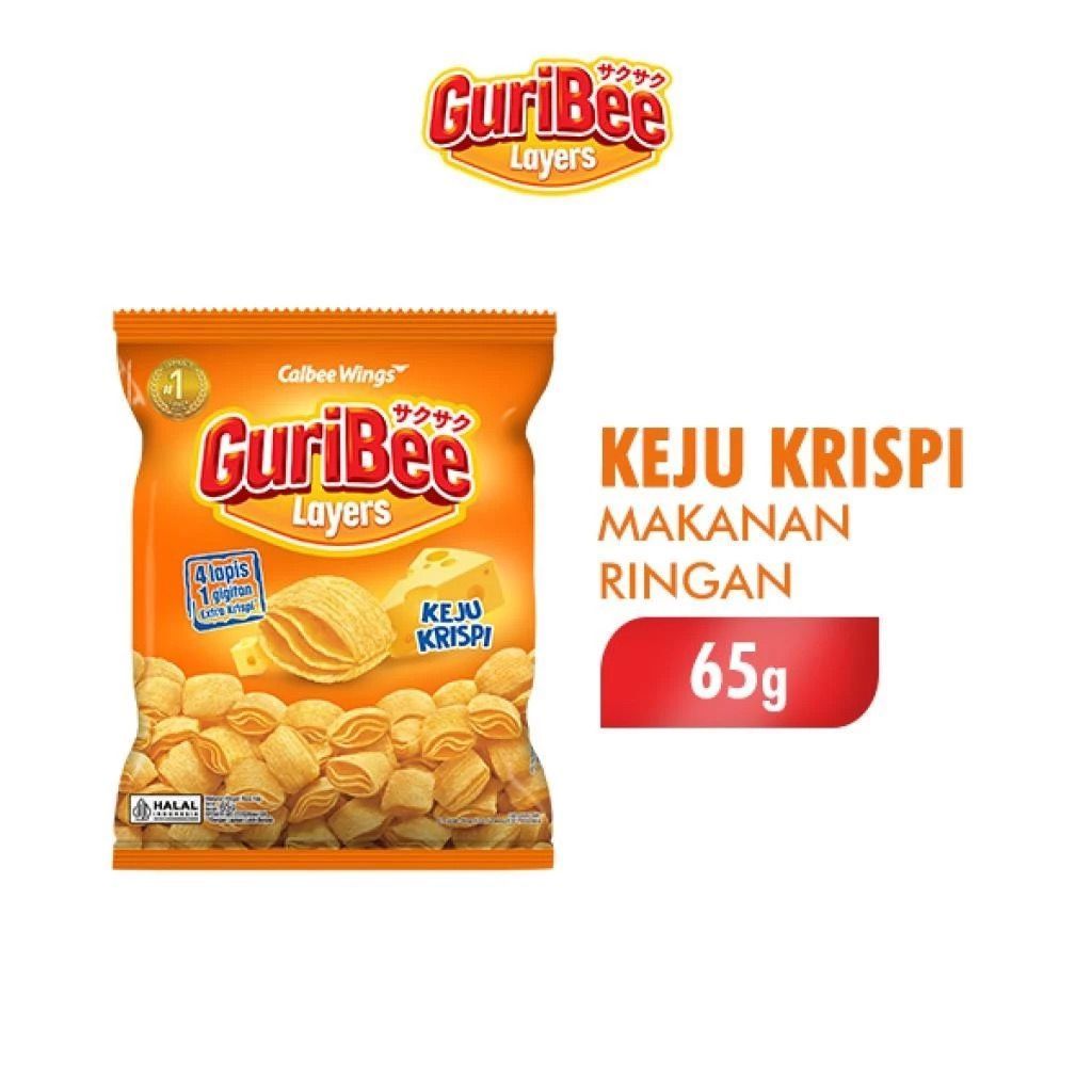 

Guribee Layers Makanan Ringan Keju 65 gr