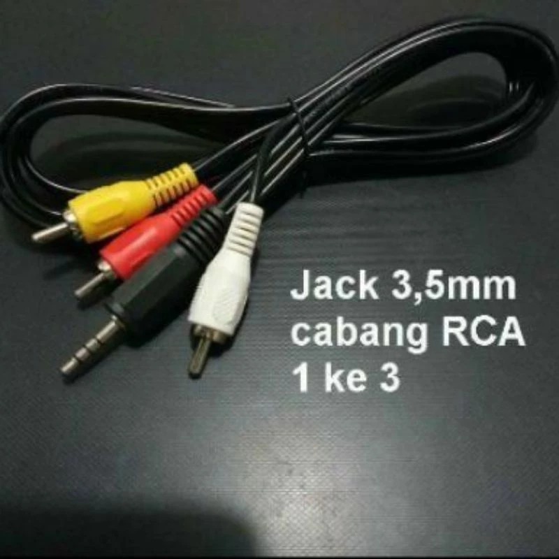 Kabel Jack Audio 3.5mm To 3 Rca / Kabel Audio Video AV Jack 3.5 mm To 3 Rca