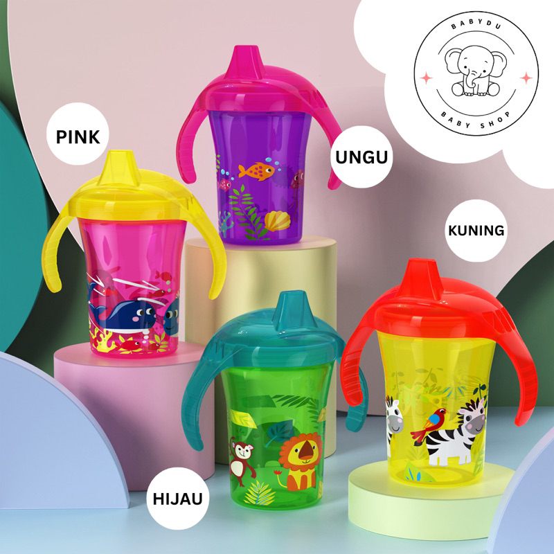 Babydu - Gelas Anak / Botol Anak / Gelas Anak Anti Tumpah / Gelas dengan gagang dan tanpa gagang