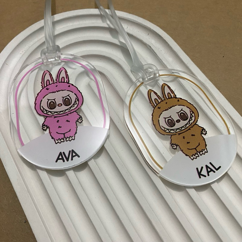 CUSTOM LUGGAGE TAG PRINTING / GANTUNGAN KOPER LABUBU / GANTUNGAN TAS NAMA LABUBU / BAG TAG PRINTING 