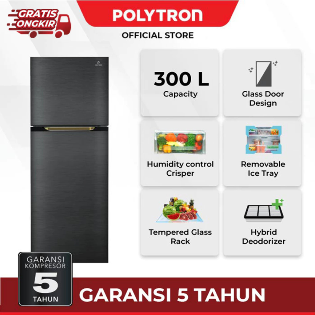 Kulkas POLYTRON New Belleza 2 pintu PRM 430GH