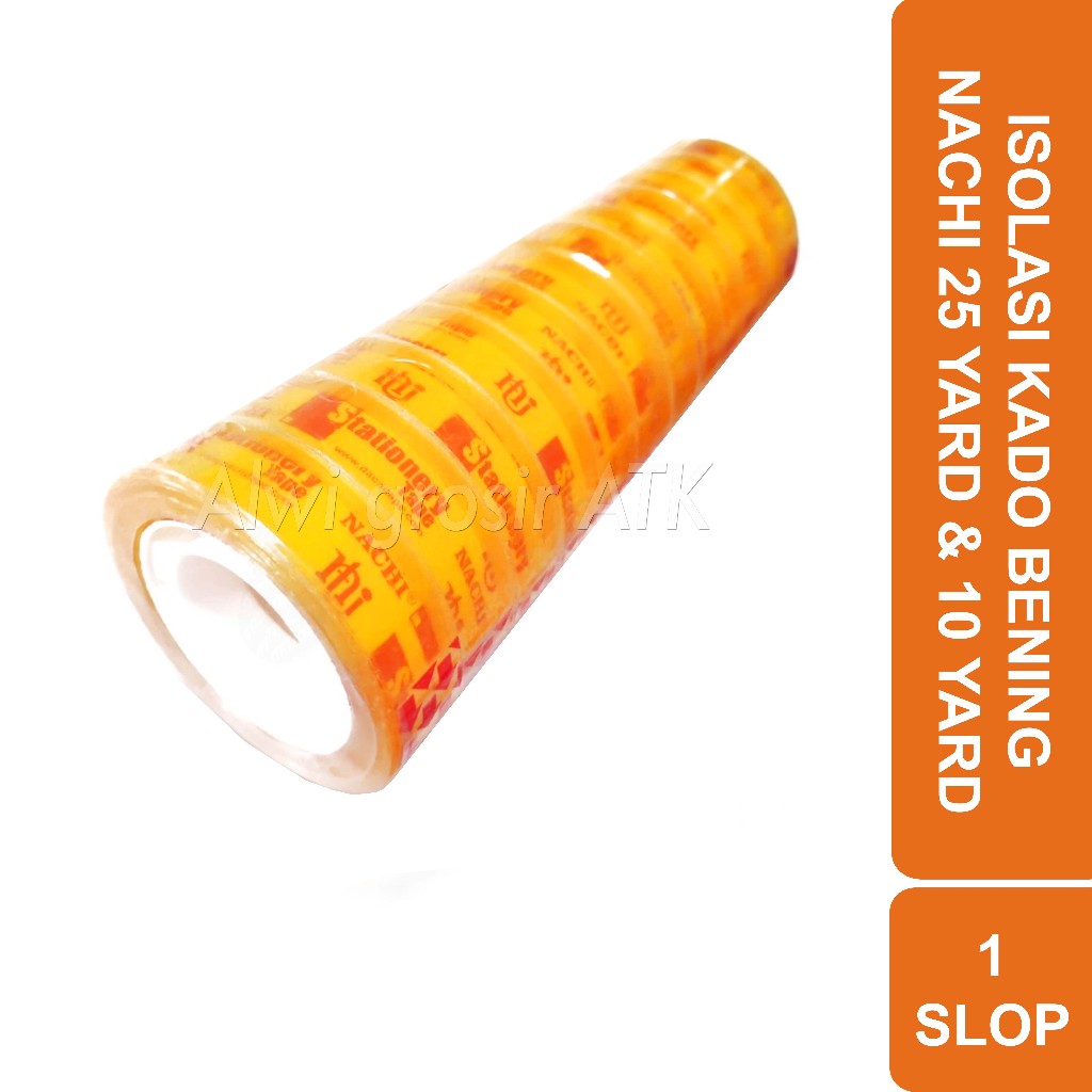

Isolasi Bening Nachi 25 Yard & 10 Yard | Harga Per 1 Roll/Pcs