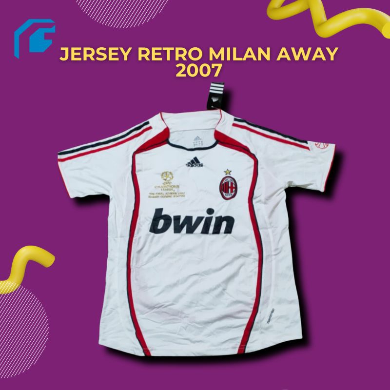 BAJU BOLA RETRO AC MILAN AWAY 2007