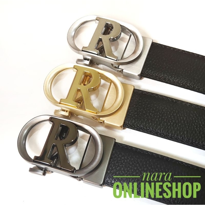 Gesper Ikat Pinggang Pria Model Rel Huruf R