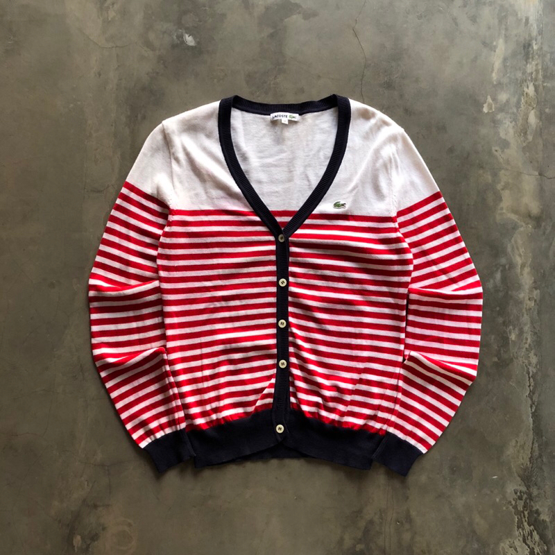 Lacoste Cardigan Knit Stripe
