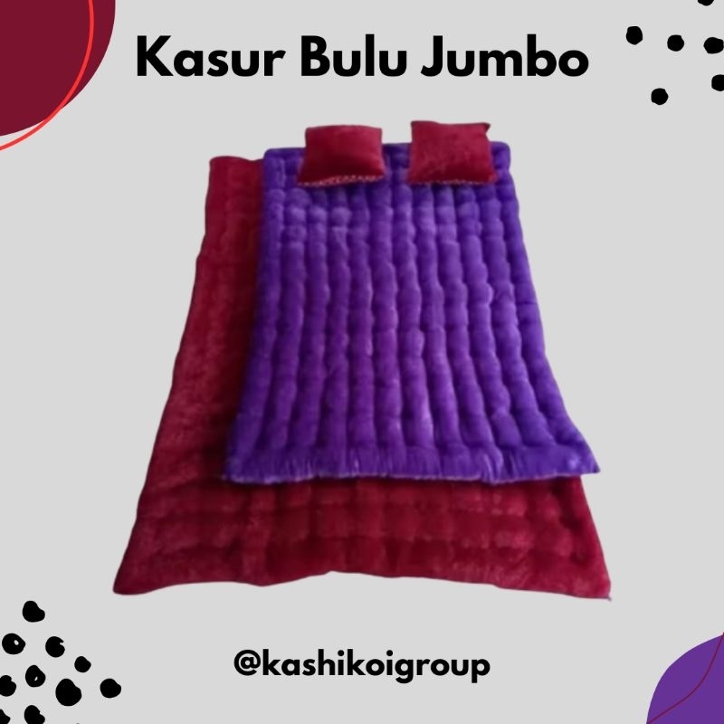KASUR BULU GENDER ISI KAPUK RANDU ASLI UKURAN JUMBO FREE  2 BANTAL
