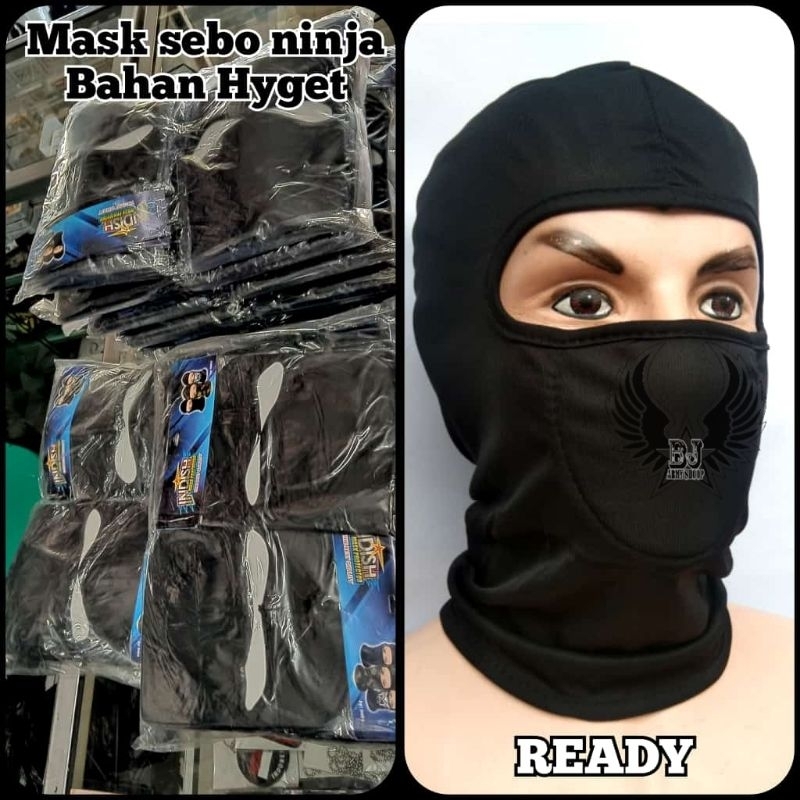 Masker Buff Ninja Bandana Hitam Buff Masker Sebo Polos Hitam Multifungsi