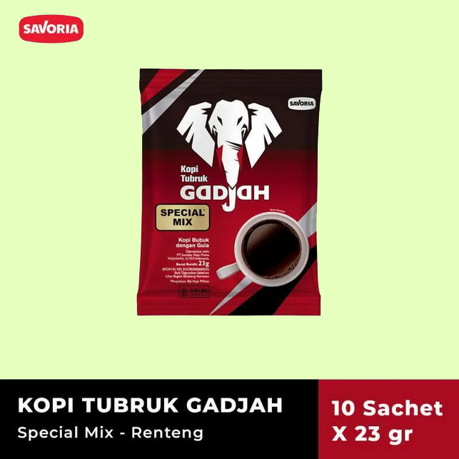 

KOPI TUBRUK GADJAH SPECIAL MIX PACK ISI 10 SACHET 23 GRAM FUNCORNER DENGAN PAKING AMAN