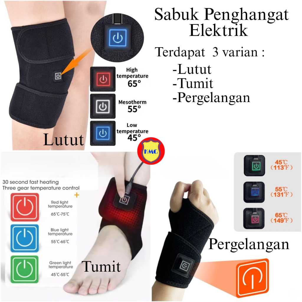 Sabuk Terapi Penghangat Elektrik-Tersedia Untuk Lutut Tumit Pergelangan Tangan