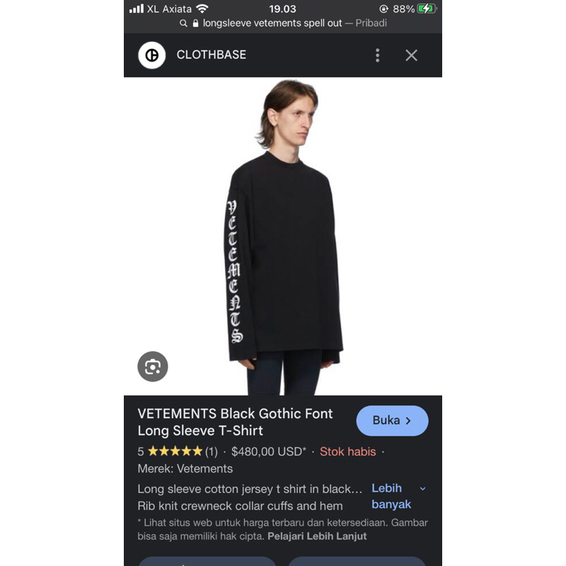 Longsleeve vetements gothic black