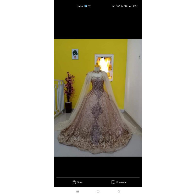 PRELOVED GAUN PENGANTIN/RESEPSI ROSEGOLD