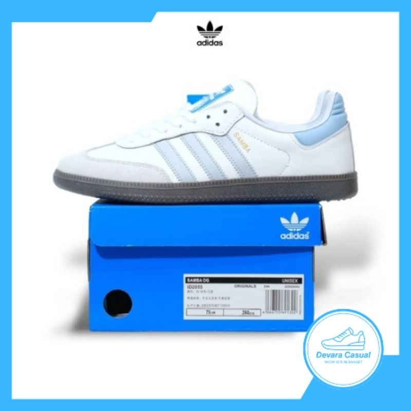 Sepatu Adidas Samba OG White Blue | Sepatu Adidas Samba