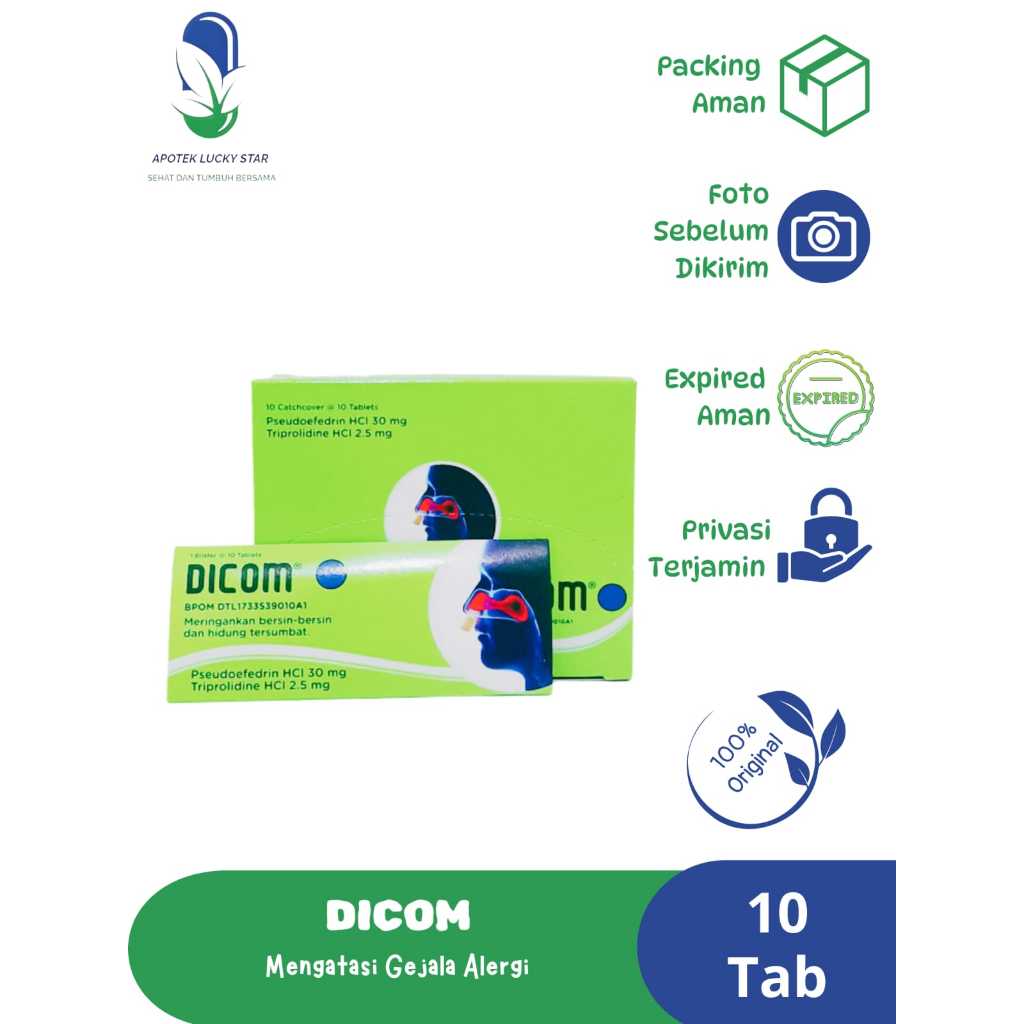 Dicom Strip isi 10 Tablet / Obat Flu Bersin Hidung Tersumbat