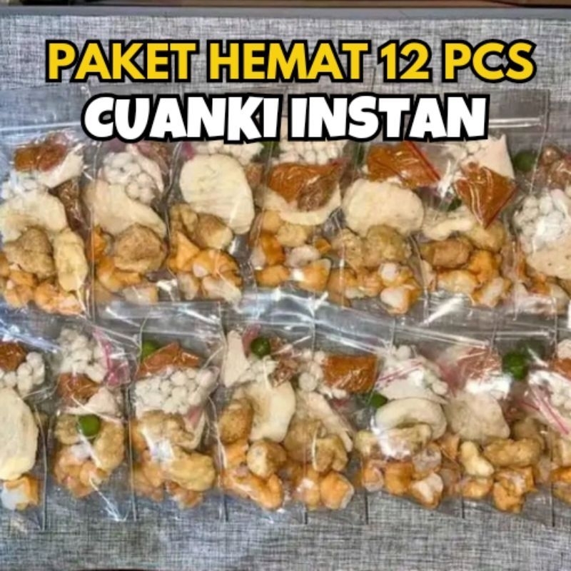 

(CUANKI PAKET USAHA 12PCS FREE BASRENG) Tersedia baso aci instan paket usaha dan baso aci komplit isi ayam suwir pedas mercon daun jeruk