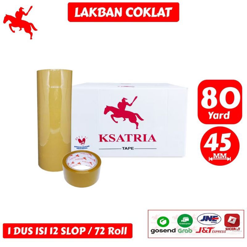 

LAKBAN COKLAT KSATRIA TAPE UKURAN 45 X 80 YEARD PERSLOP ISI 6 PCS