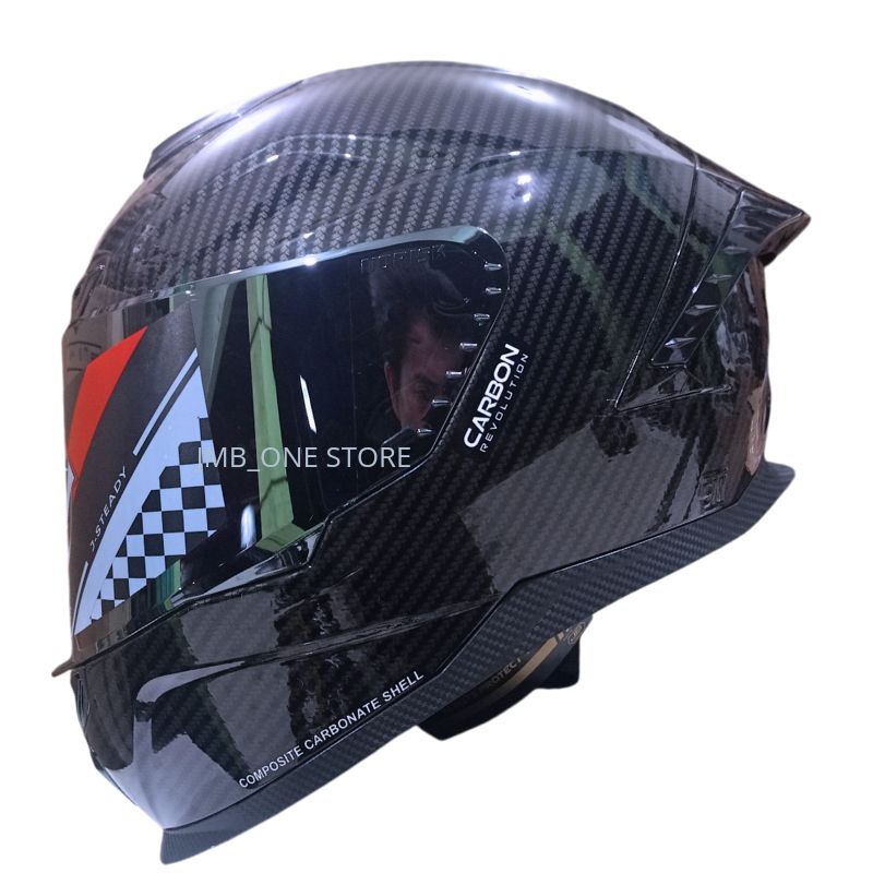 HELM CARBON GLOSSY FULL FACE PAKET GANTENG  HELM FULL FACE HELM