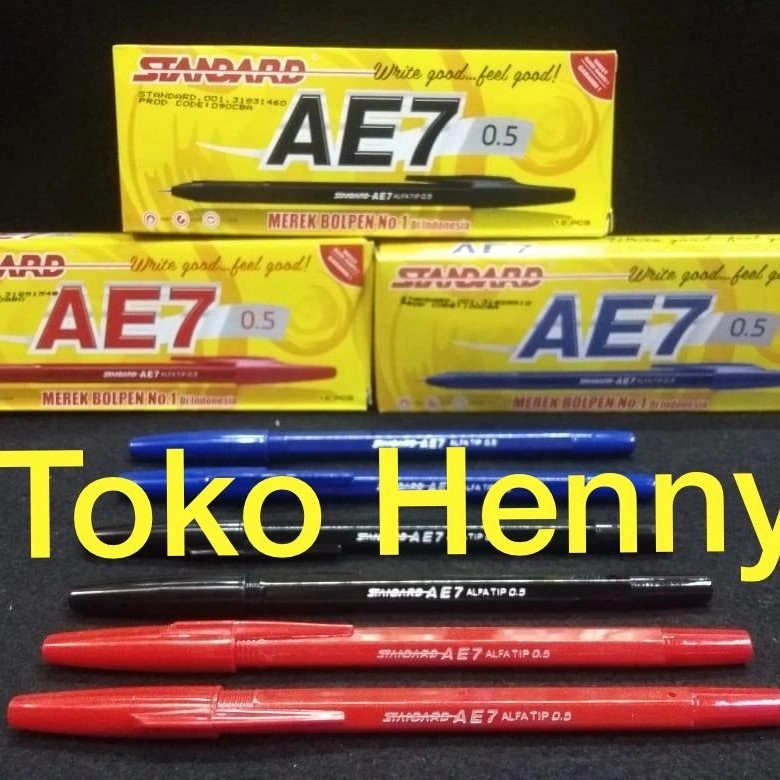 

Pen Standard AE7 0,5 mm hitam,biru,merah