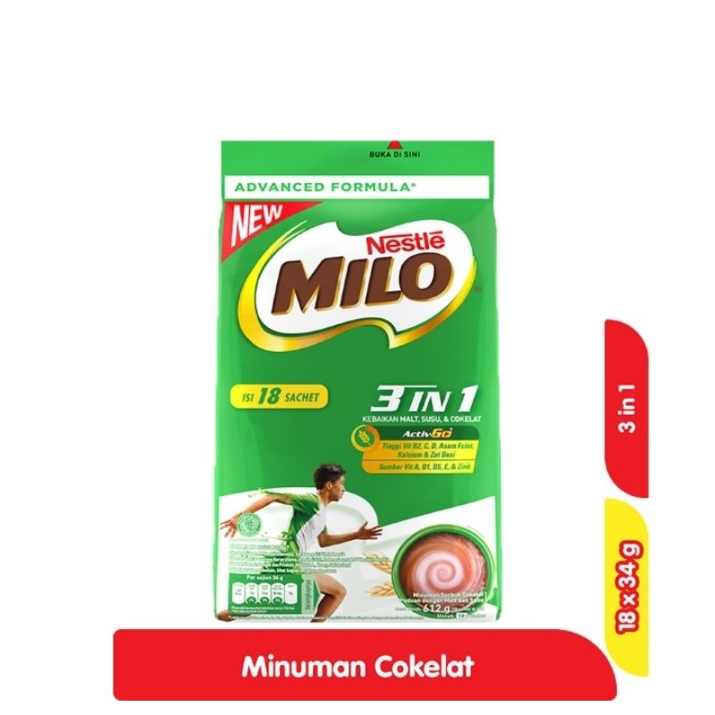 

Milo Activ-Go Minuman SerbukCokelat Sachet 18 X 34 g