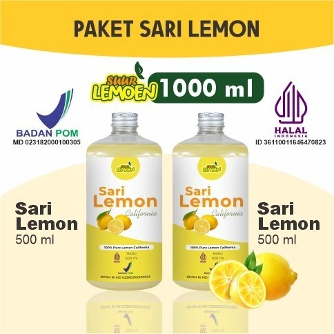 

Sari Lemoen Untuk Diet Paket 500 + 500 ML / Sari Lemon Murni 1 Liter By Suur Lemoen - PTRKP