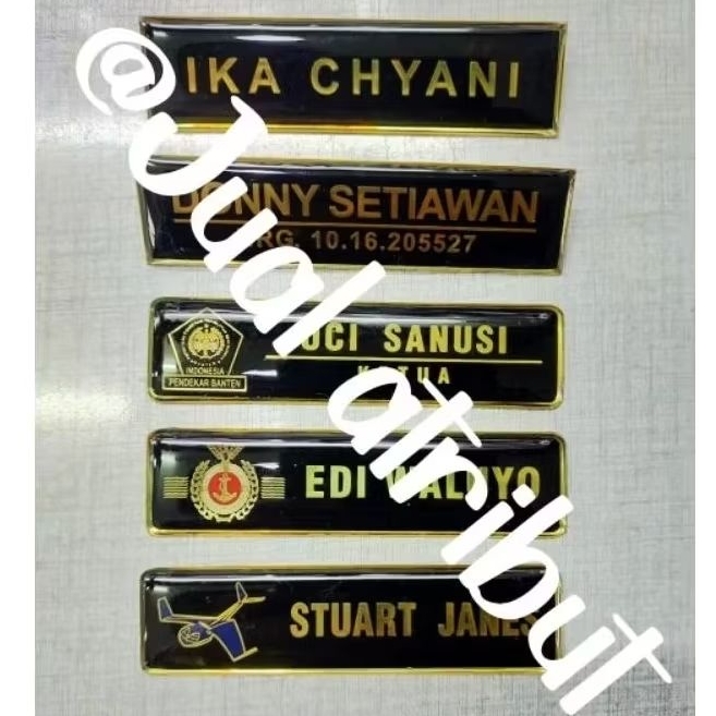 

Papan nama dada Name tag PDH Kuningan Resin