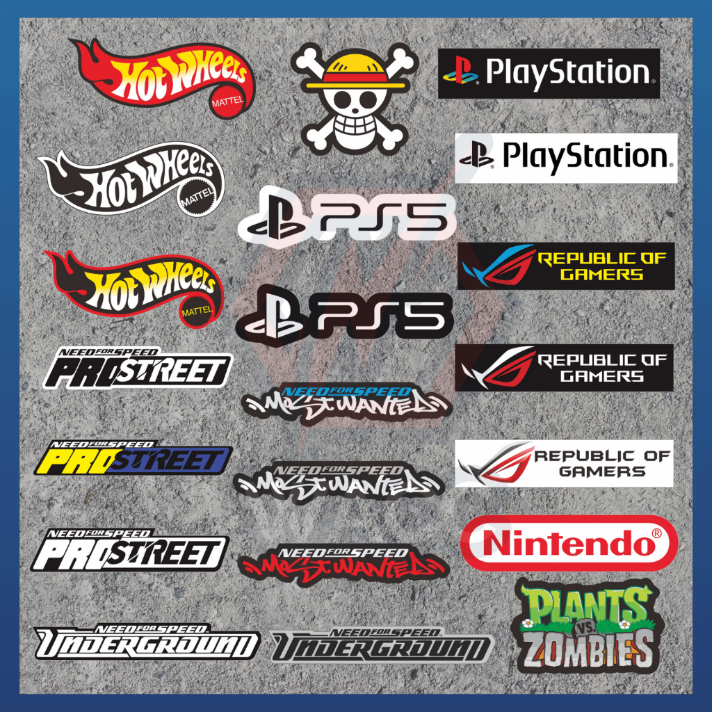 

Sticker Variasi Motor Laptop Helm Hp Motif ROG Hotwheels Playstation 5 Stiker Anti Air