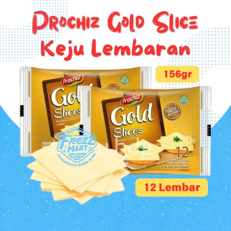 

Prochiz Gold Keju Slice 156gr 12 Lembar Slice Cheddar Cheese Topping Roti Bakar Burger Sandwich.