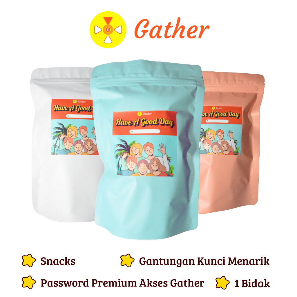 

Snack Medium Gather (Snacks + Gantungan Kunci + Password Premium Akses Gather + 1 Bidak)