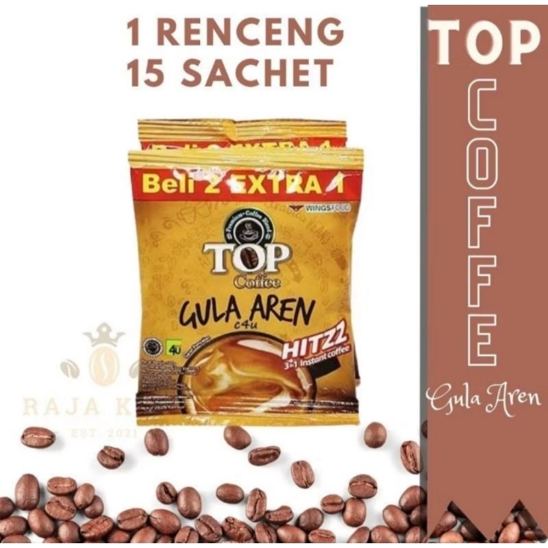 

KOPI TOP COFFEE GULA AREN 1 RENTENG ISI 15 SACHET