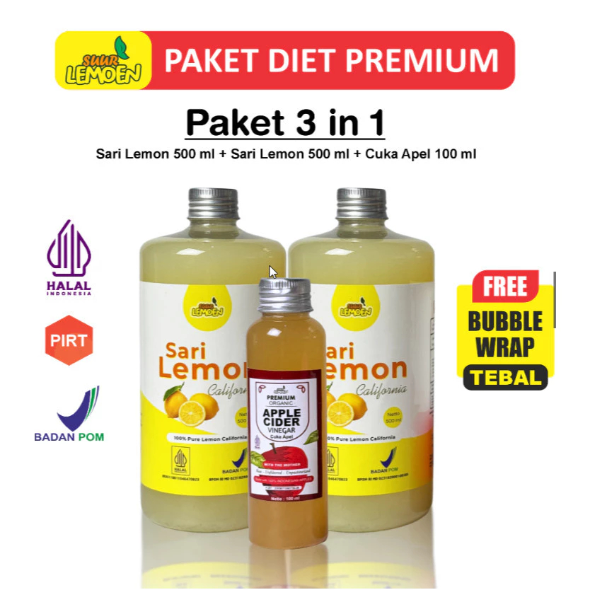 

Paket Bundling Best Seller Sehat - Sari Lemon 1Liter dan cuka apel 100ml - By Suur Lemoen _ LV