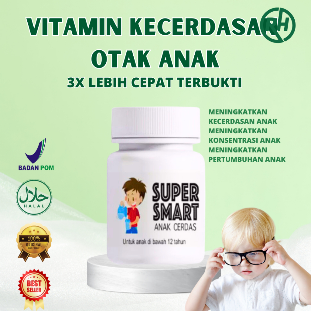 SUPER SMART Vitamin Kecerdasan Otak Anak - Vitamin Anak Obati Space Delay - Penambah Nafsu Makan Ter
