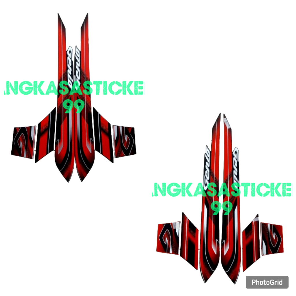 sticker striping motor genio 110 2022 hitam