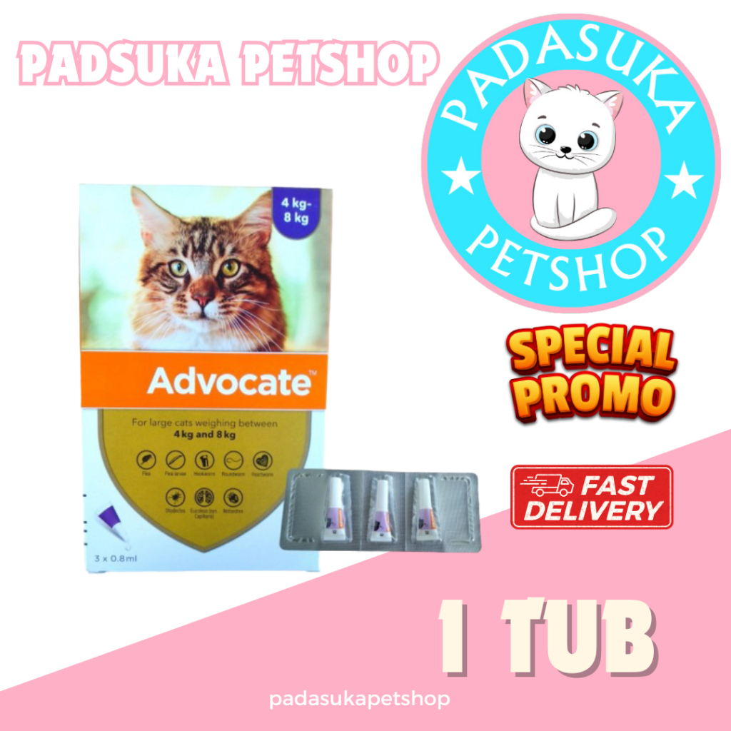obat kutu kucing advocate 0.8ml advocate large 4 - 8kg