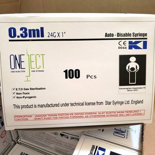 ONEJECT 0,5ML SPUIT SYRINGE ONE JECT 0,5ML/CC JARUM SUNTIK - SPUIT ONEJECT 0,3ML