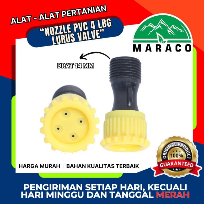 NOZZLE PLASTIK 4 LUBANG LURUS VALVE ( nosel atau nozzle sprayer 4 lubang sprayer elektrik)