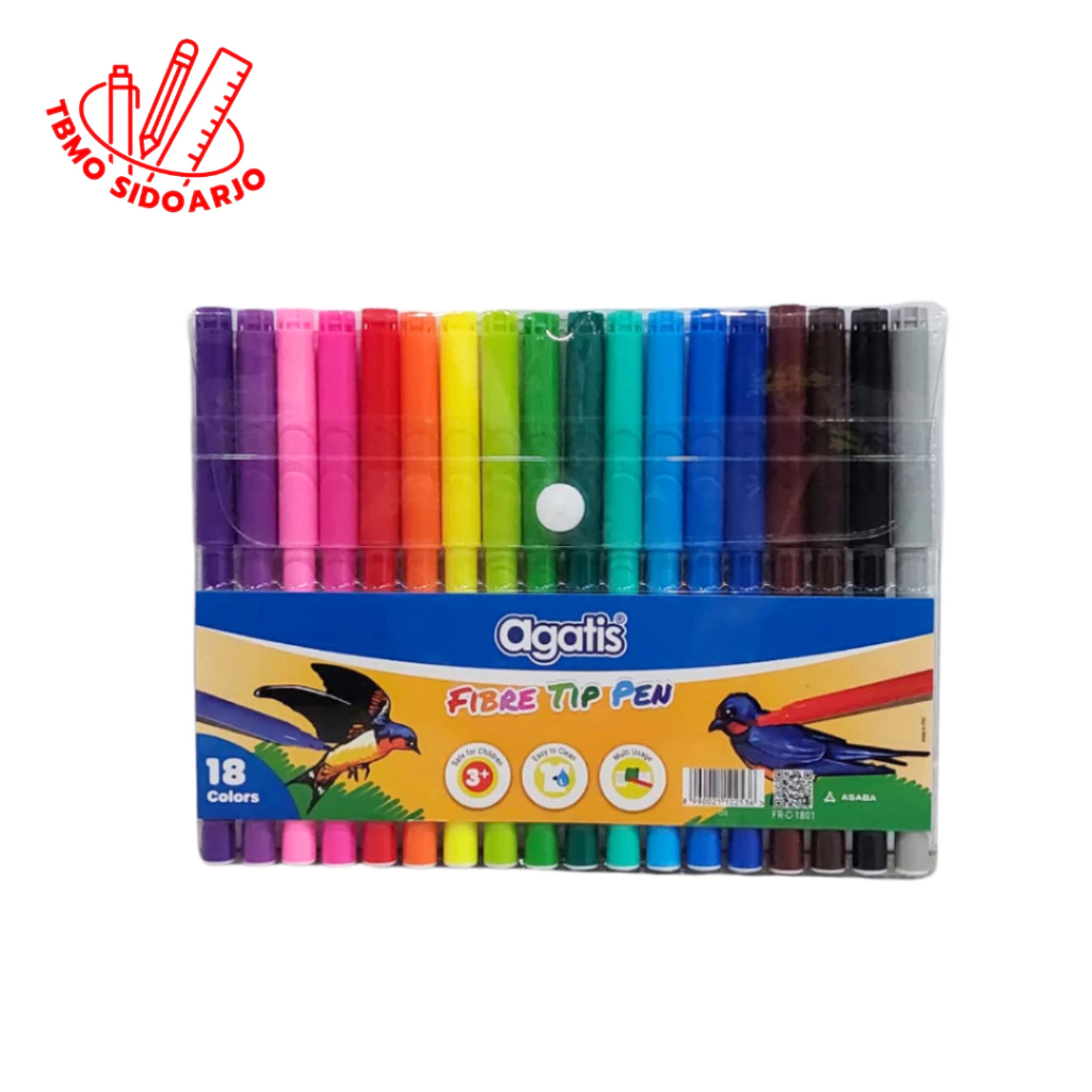 

Agatis Fibre Tip Pen / Spidol Warna Kecil 18 Warna C-1801-B