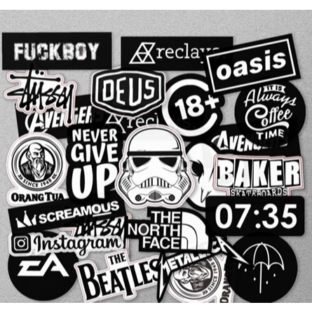 

Stiker Aesthetic random BLACK & WHITE STIKER TUMBLER HP | STIKER LAPTOP estetik pack sticker stiker 100 pcs setiker pack