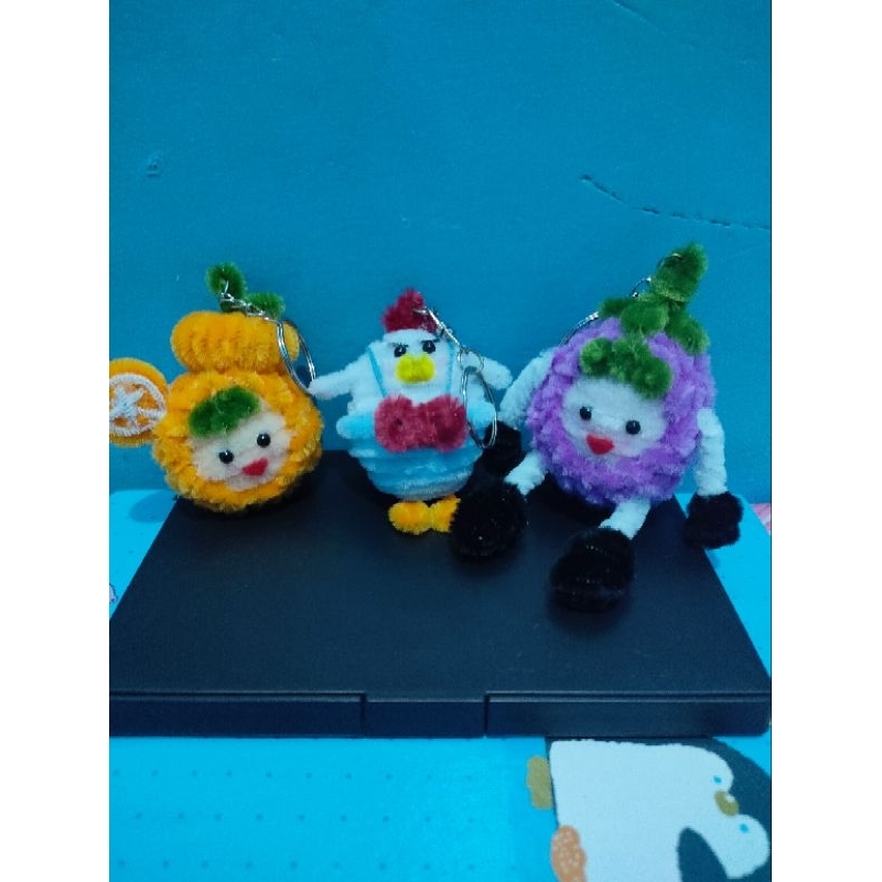 DIY Gantungan Kunci & tas |Boneka Ayam | Boneka jeruk | Boneka Terong | kawat Bulu halus