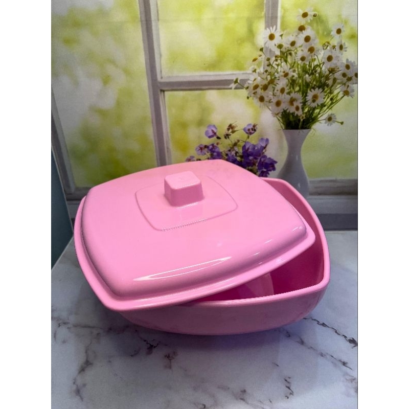 MANGKOK SAJI MELAMIN DENGAN TUTUP #PINK