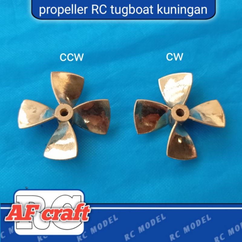 propeller RC tugboat shaft 5mm kuningan asli 60mm CW/CCW