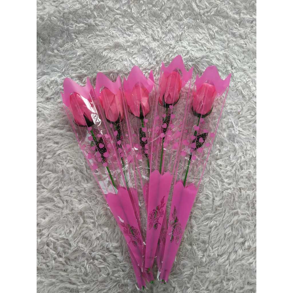 Bunga mawar palsu/bunga mawar plastik/bunga mawar plastik warna fink/bunga valentine