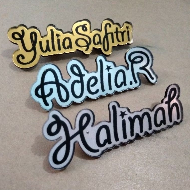 PROMO BROS NAMA AKRILIK SNACK FONT / NAMETAG VARIASI (Bisa CUSTOM NAMA)