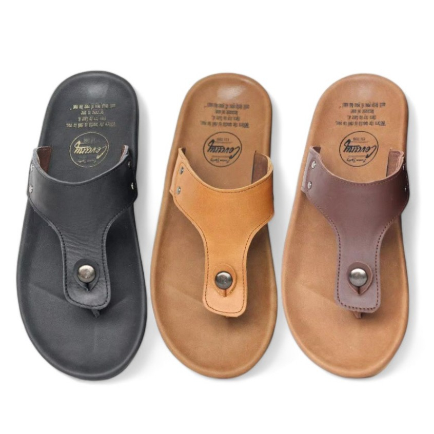 CEVANY CLOVER KULIT Sandal Selop Jepit Pria