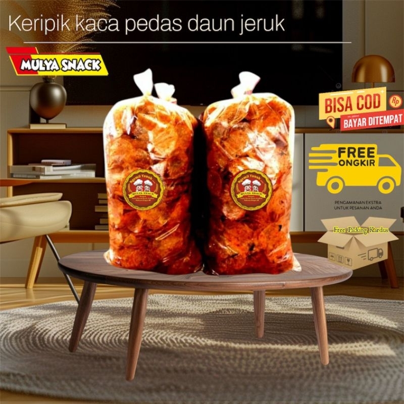 

keripik kaca pedas daun jeruk 1kg / keripik kaca 1kg / Keripik kaca kiloan / kripik kaca 1 kg pedas gurih